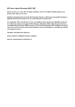 A preview of a PDF biography for Otterway, Francis James